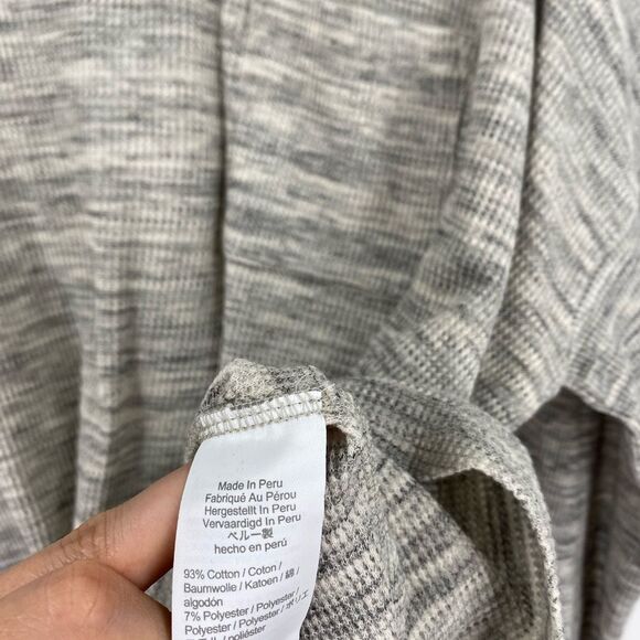 Madewell Heather Gray Waffle Knit Top Long Sleeve size M - Picture 3 of 4